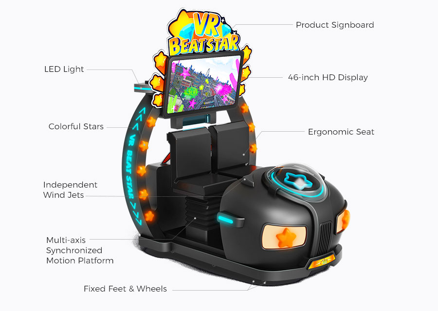 Hand interactive vr arcade structure