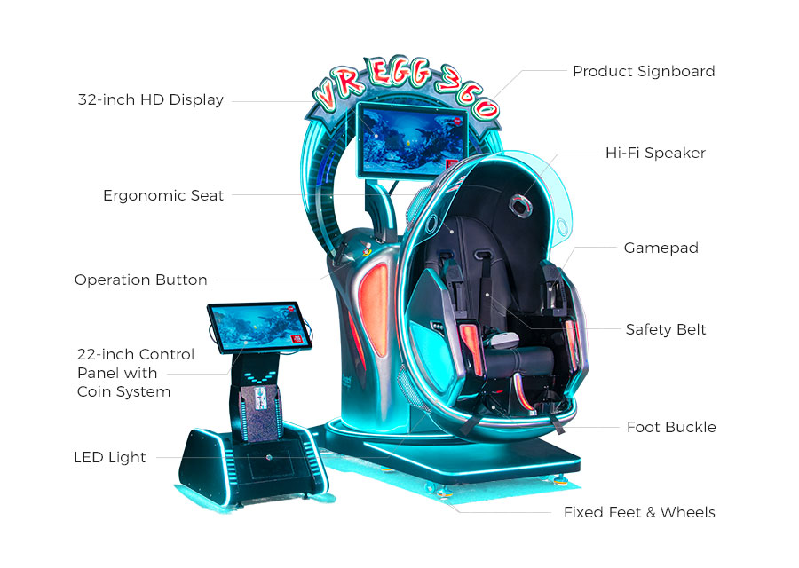 360 degree rotating roller coaster， VR 360 chair