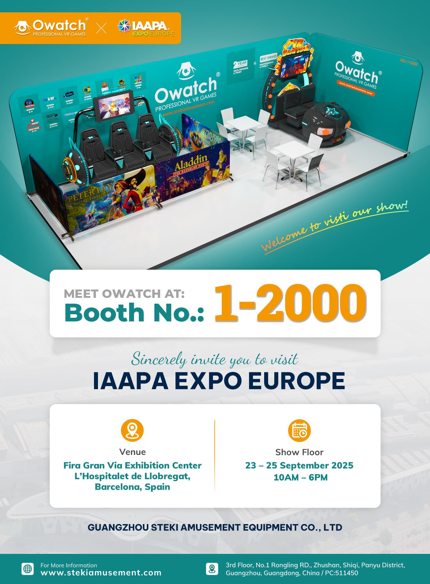 Invitation to the 2025 Owatch IAAPA Expo