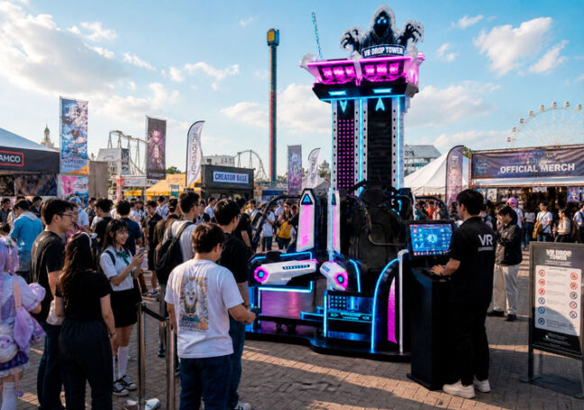 Indoor simulated drop tower no tall tower required