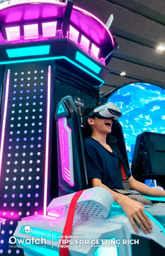 VR Drop Tower exhibited at amusement industry trade show